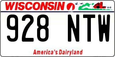 WI license plate 928NTW