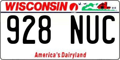 WI license plate 928NUC