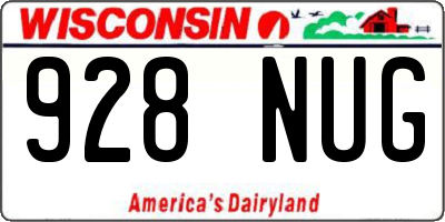 WI license plate 928NUG