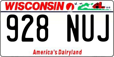 WI license plate 928NUJ