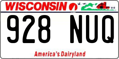 WI license plate 928NUQ