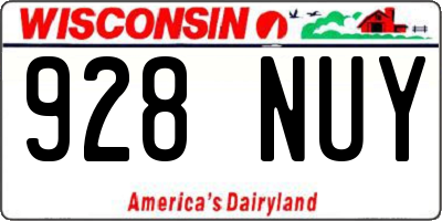 WI license plate 928NUY