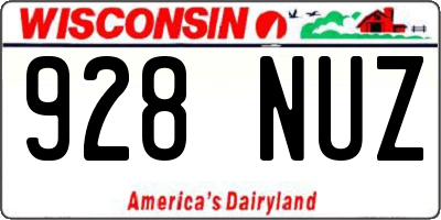 WI license plate 928NUZ