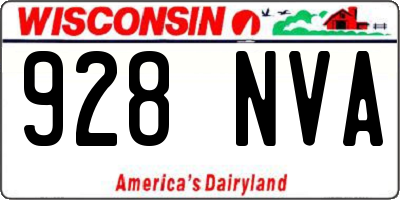 WI license plate 928NVA