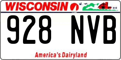 WI license plate 928NVB