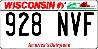 WI license plate 928NVF