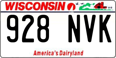 WI license plate 928NVK
