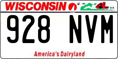 WI license plate 928NVM