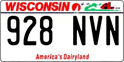 WI license plate 928NVN