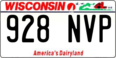 WI license plate 928NVP