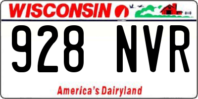 WI license plate 928NVR