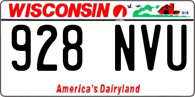 WI license plate 928NVU