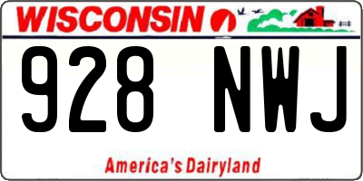 WI license plate 928NWJ