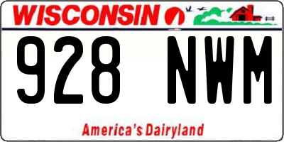 WI license plate 928NWM