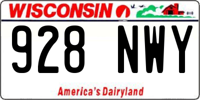 WI license plate 928NWY