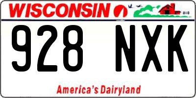 WI license plate 928NXK