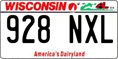 WI license plate 928NXL