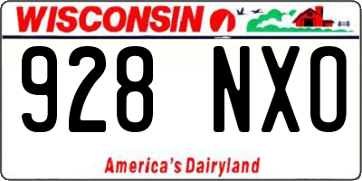 WI license plate 928NXO