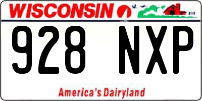 WI license plate 928NXP