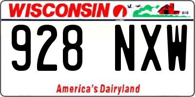WI license plate 928NXW