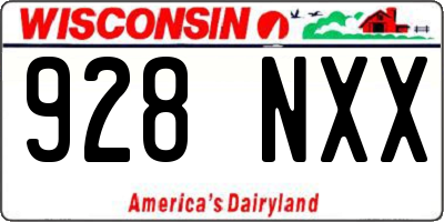 WI license plate 928NXX