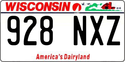 WI license plate 928NXZ
