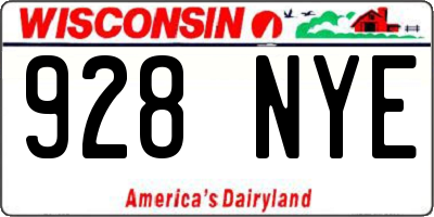 WI license plate 928NYE