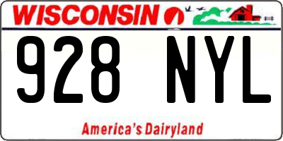 WI license plate 928NYL