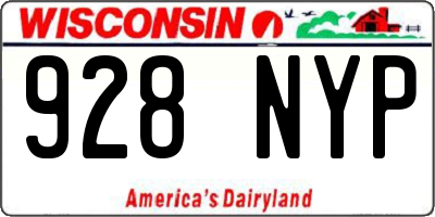WI license plate 928NYP