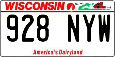 WI license plate 928NYW