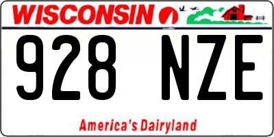 WI license plate 928NZE