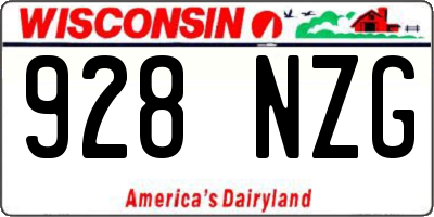 WI license plate 928NZG