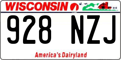 WI license plate 928NZJ