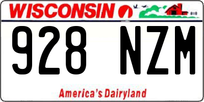 WI license plate 928NZM