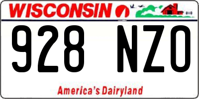 WI license plate 928NZO