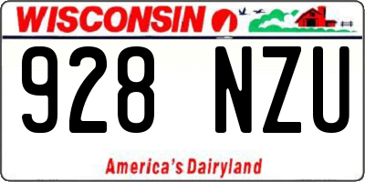 WI license plate 928NZU