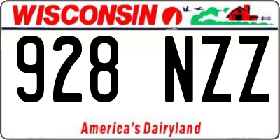 WI license plate 928NZZ