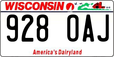 WI license plate 928OAJ