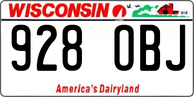 WI license plate 928OBJ