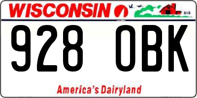 WI license plate 928OBK