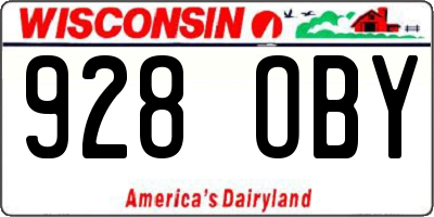 WI license plate 928OBY