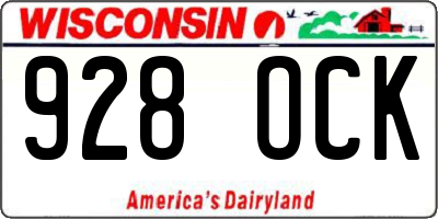 WI license plate 928OCK