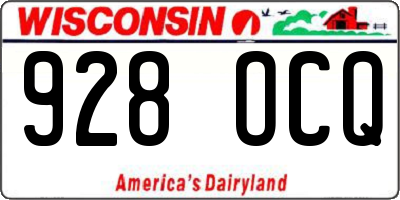 WI license plate 928OCQ