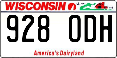 WI license plate 928ODH