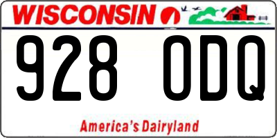 WI license plate 928ODQ