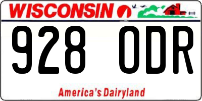 WI license plate 928ODR