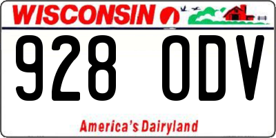 WI license plate 928ODV