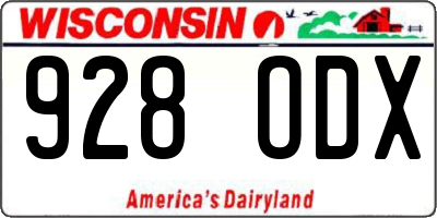 WI license plate 928ODX