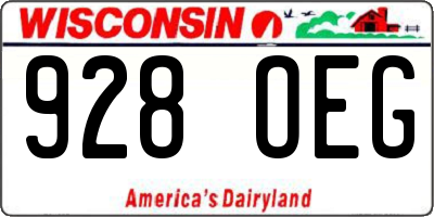 WI license plate 928OEG