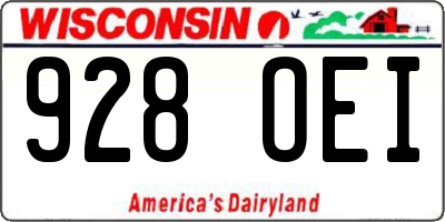 WI license plate 928OEI